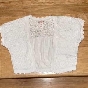 Cat & Jack Girls 4T White Cardigan EUC